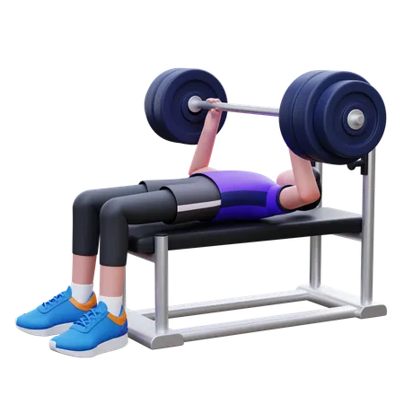 Bench Press Exercise  3D Illustration