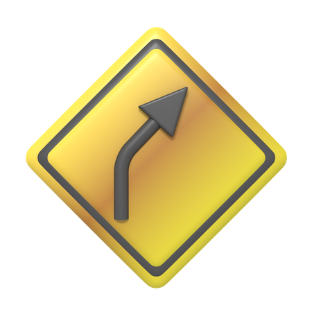 Bend In Road Sign  3D Icon