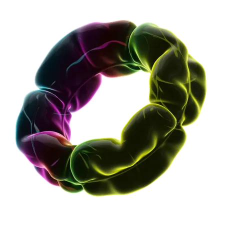 Bending Ring Neon Abstract  3D Icon