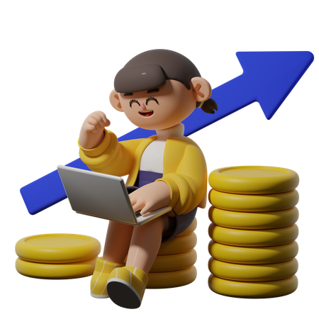 Beneficio empresarial  3D Icon