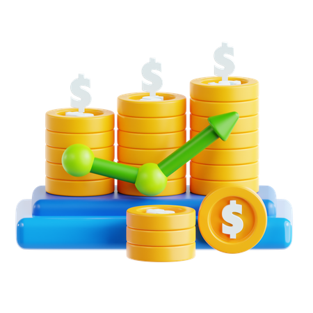 Beneficio financiero  3D Icon