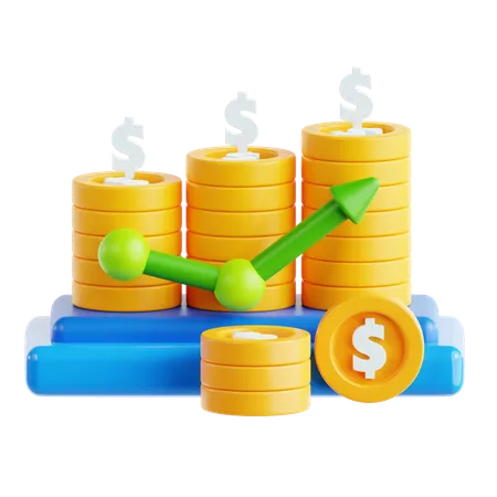 Beneficio financiero  3D Icon