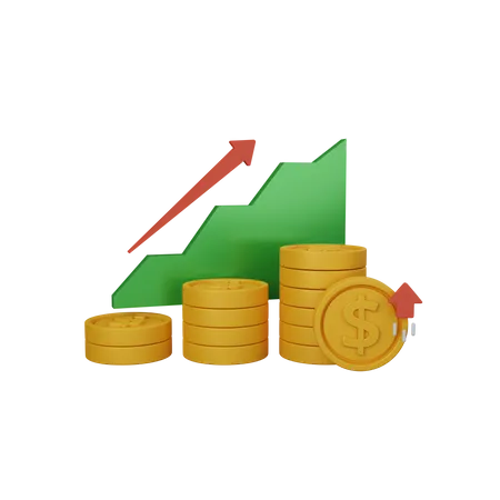 Representacion 3 D De Ganancias Financieras Aisladas Utiles Para Negocios Empresas Economia Corporaciones Y Finanzas 3D Icon