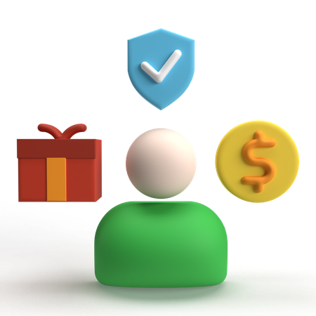 Beneficio del empleado  3D Icon