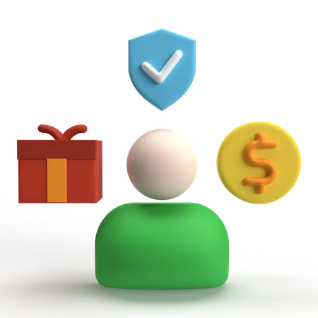 Beneficio del empleado  3D Icon