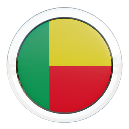 Benin Flag Glass  3D Flag