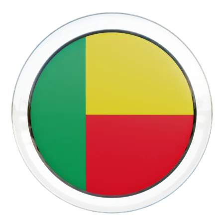 Benin Flag Glass  3D Flag
