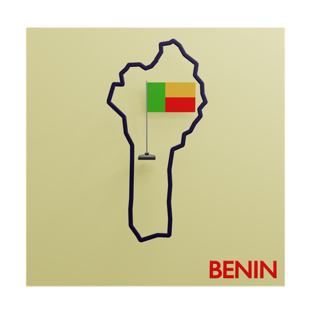 Benin map  3D Icon