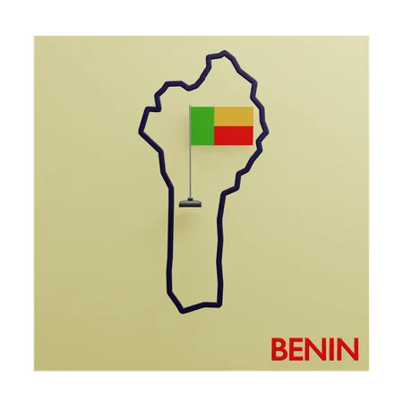 Mapa do Benim  3D Icon