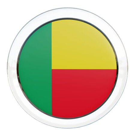 Benin Round Flag  3D Icon