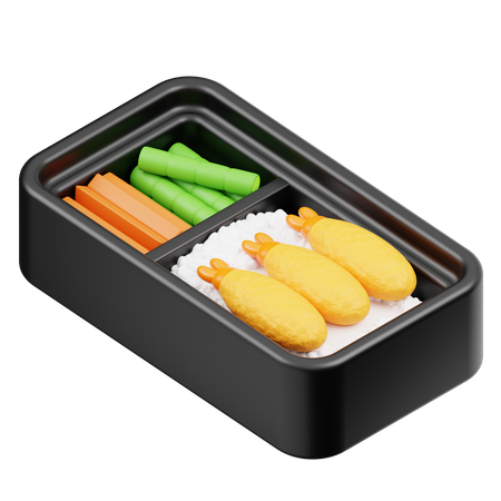 Bento aux crevettes frites  3D Icon