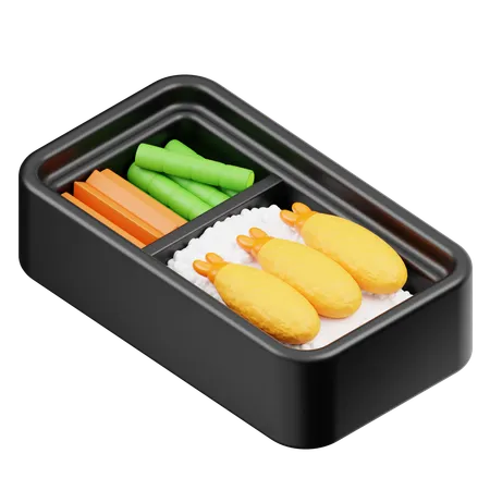 Bento aux crevettes frites  3D Icon