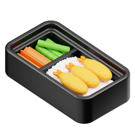 Bento de camarones fritos  3D Icon