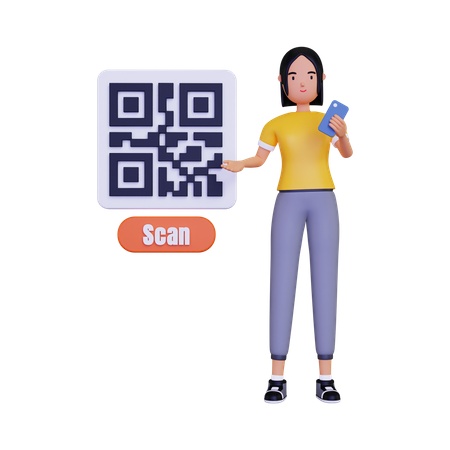 QR-Code verwenden  3D Illustration