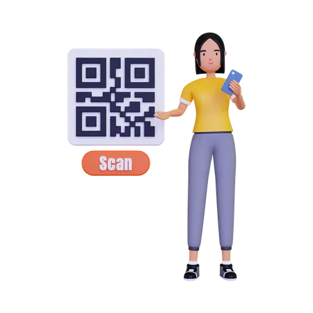 QR-Code verwenden  3D Illustration