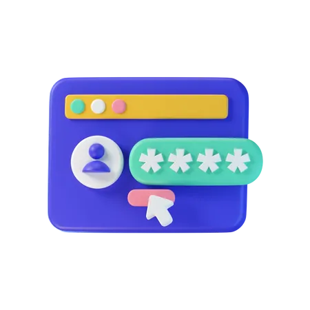 Benutzer-Passwort  3D Icon