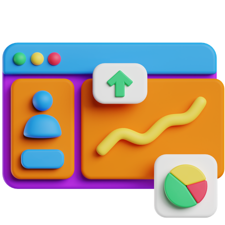 Diagramm zur Benutzerdatenanalyse  3D Icon