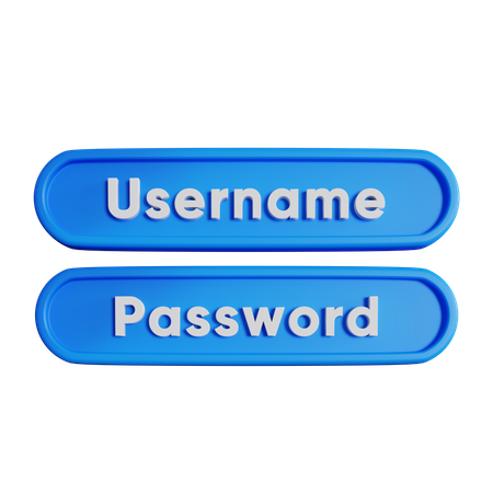 Benutzername und Passwort  3D Icon