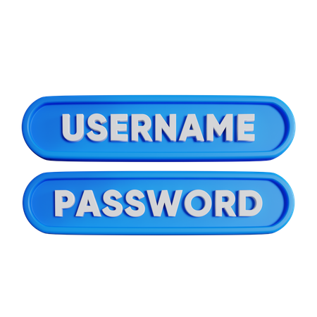 Benutzername und Passwort  3D Icon