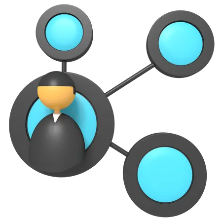 Benutzernetzwerk  3D Icon