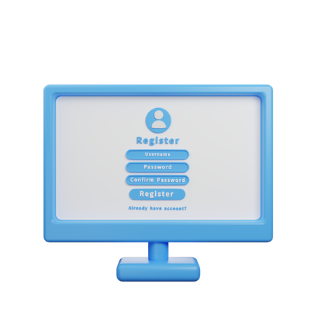 Benutzer Registration  3D Illustration