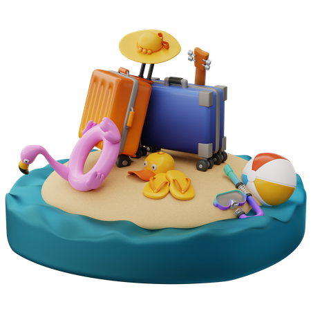 Bereit für den Urlaub  3D Illustration