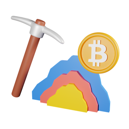 Bitcoin schürfen  3D Icon