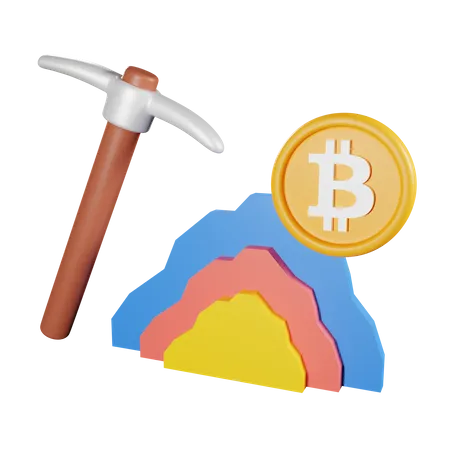 Bitcoin schürfen  3D Icon