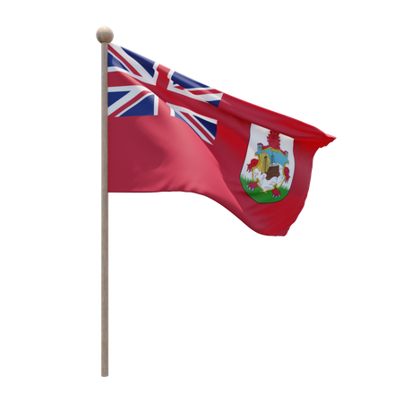 Bermuda-Flaggenmast  3D Flag