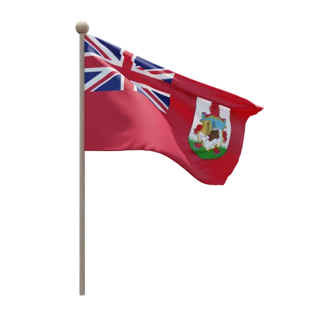 Bermuda-Flaggenmast  3D Flag