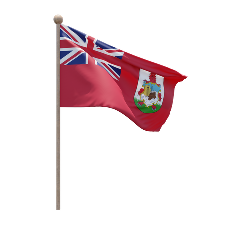 Bermuda Flag Pole  3D Illustration