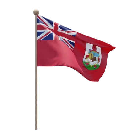 Bermuda Flag Pole  3D Illustration