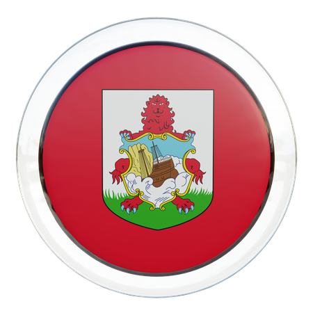 Bermuda-Flagge rund  3D Icon