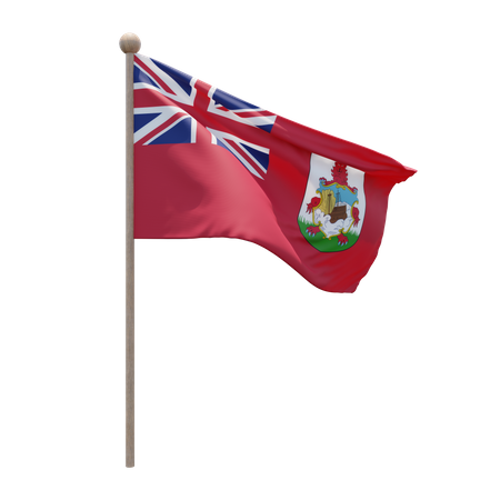 Asta de bandera de las bermudas  3D Flag