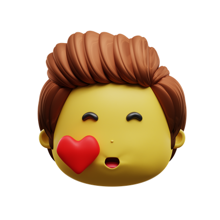 Emoji de cara de beso  3D Icon