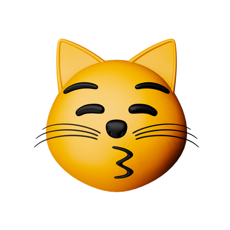 Emoji de gato besando  3D Icon