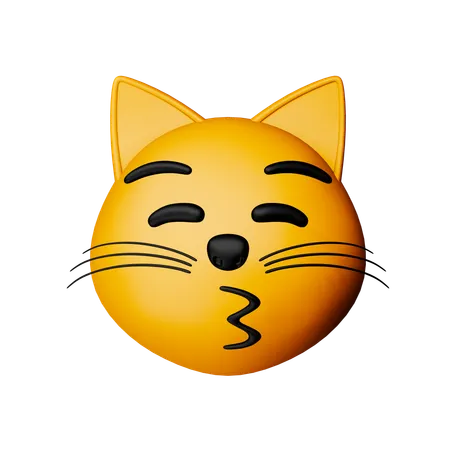 Emoji de gato besando  3D Icon