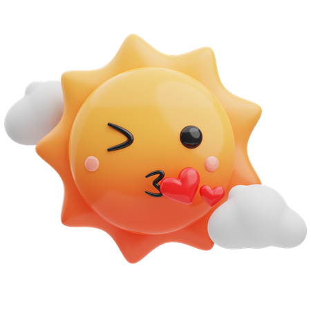 Beso sol  3D Emoji