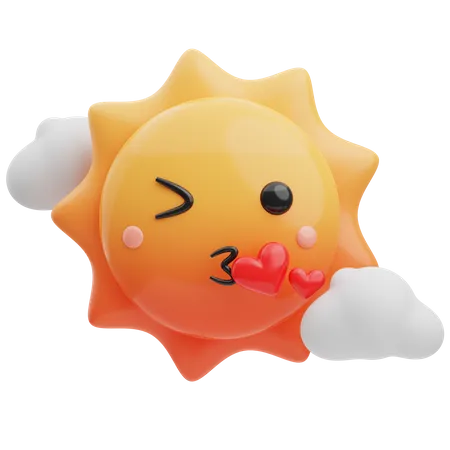 Beso sol  3D Emoji