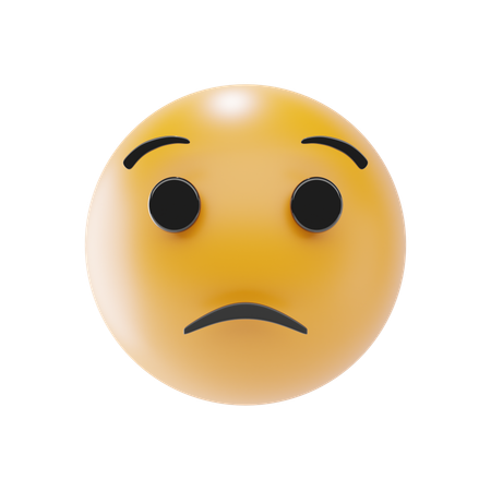 Besorgtes Gesicht Emoji  3D Icon