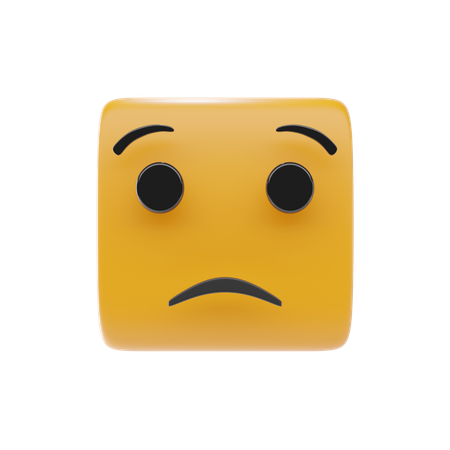 Besorgtes Gesicht Emoji  3D Icon