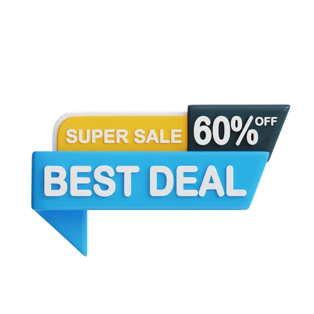 3 D Best Deal 60 Percent 3D Icon