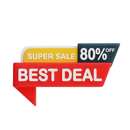 3 D Best Deal 80 Percent 3D Icon