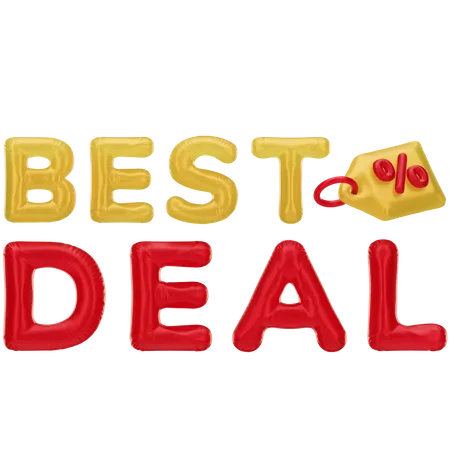 Best Deal Discount 3 D Text  3D Icon