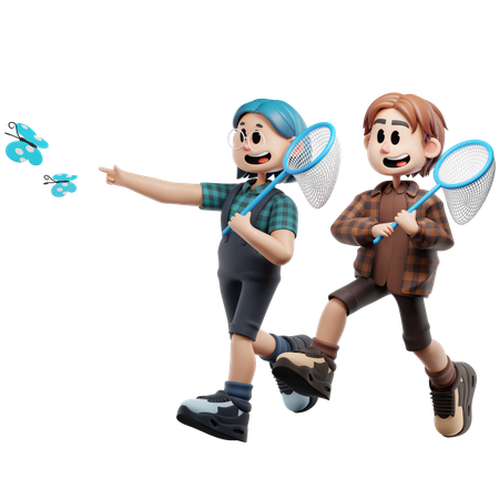 Best Friend Chasing Insect  3D Icon
