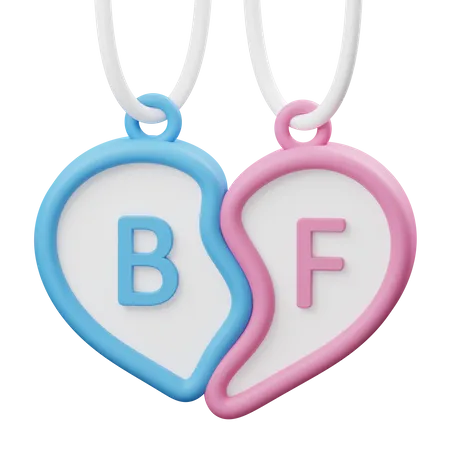 Best Friend Necklace  3D Illustration