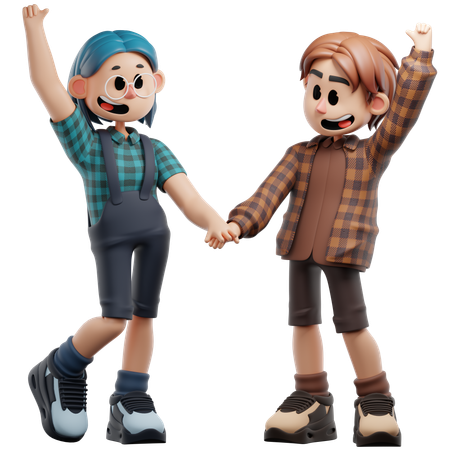 Best Friend Solidarity  3D Illustration
