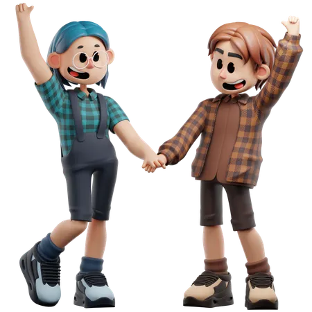 Best Friend Solidarity  3D Illustration