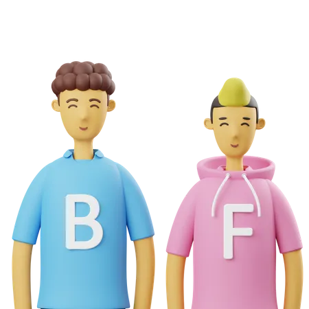 Best Friends  3D Illustration