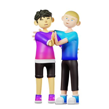 Best Friends Giving Hi Five  3D Icon